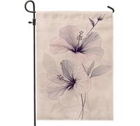 Bandiera Elegant Flower Violet Hibiscus Blooms Bandiera Pirata Colori Vivaci Striscione All'Aperto, Per Balcone, Celebrazioni, Feste Estive, 30x45cm