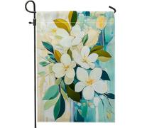 Bandiera Elegant Spring Flower White Magnolia Blooms Bandiera In Poliestere Colori Vivaci Striscione All'Aperto, Per Feste Strada, Celebrazioni, Giardino, 30x45cm