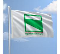 Bandiera Emilia Romagna 150 x 220 cm in poliestere NAUTICO 115 gr/mq con doppia piega perimetrale, corda e guaina. Adatto sia IN/OUT DOOR (150 x 220 cm, Emilia Romagna)