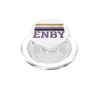 Bandiera Enby non binaria | Orgoglio LGBTQ - Collegiata vintage PopSockets PopGrip per MagSafe