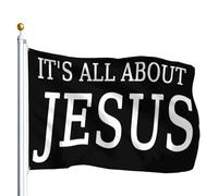 Bandiera Esterna It'S All About Jesus Bandiere Da Cortile Decorative Appendere Striscione Per Festival Il Portico Spiaggia 90X150Cm