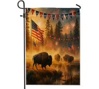 Bandiera Esterna Patriotic Summer Buffalo America 30X45Cm Bandiera Da Giardino Moda Stagionale Bandiere Da Parete Per Prato Parete Balcone