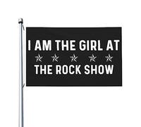 Bandiera estetica da parete per camera da letto di I Am The Girl At The Rock Show per adolescenti, bandiera estetica su entrambi i lati per aula, 9,1 x 1,5 m, arazzo per aula I Am The Girl At The Rock