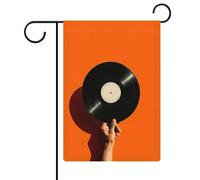 Bandiera estetica minimalista in vinile su bandiera arancione da giardino, vacanze stagionali, juta, double face, per casa, cortile, bandierine esterne, 30,5 x 45,7 cm