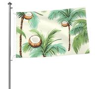 Bandiera estiva con albero di cocco, stampa su entrambi i lati, bandiera da giardino per esterni, bandierine per vacanze, banner regalo con occhielli sfondo fotografico per interni ed esterni
