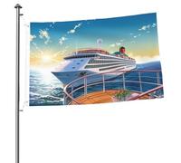 Bandiera estiva da crociera in mare da 0,8 x 0,9 m, stampa su entrambi i lati, bandiere da giardino per esterni, bandiere per vacanze, banner regalo con occhielli sfondo fotografico per interni ed