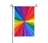 Bandiera estiva da giardino bifacciale, color arcobaleno, da esterno, 12x18 pollici