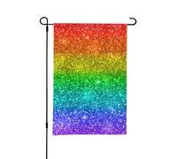 Bandiera estiva da giardino bifacciale multicolore con glitter arcobaleno, 12x18 pollici, per esterni