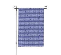 Bandiera estiva da giardino bifacciale per esterni, codice binario per computer, viola, 12x18 pollici