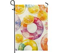 Bandiera estiva da giardino con agrumi, colorato acquerello limone arancione galleggiante decorazione per la casa, doppio lato esterno festa prato vacanza cortile decorazione 30,5 x 45,7 cm