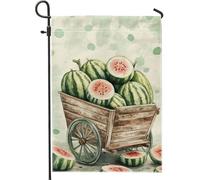 Bandiera estiva da giardino con anguria, bandiera decorativa per esterni con frutta fresca verde, bandiera su entrambi i lati per decorazione del cortile, decorazione per feste e prati, 30,5 x 45,7 cm