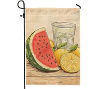 Bandiera estiva da giardino con anguria, decorazione per esterni con limonata di frutta rossa, bandiera da giardino su entrambi i lati, decorazione per feste in spiaggia, 30,5 x 45,7 cm