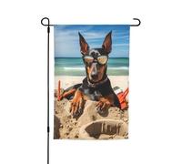 Bandiera estiva da giardino con cucciolo carino Doberman, il mio cane d'amore, bandiera da giardino vibrante, bifacciale, 12 x 18 pollici, decorazione per casa, cortile