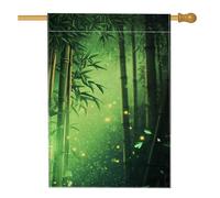 Bandiera estiva da giardino con foresta di bambù, lucciola verde luminosa per esterni, decorazione per la casa, bandiera su entrambi i lati, decorazione per giardino, 71 x 101 cm