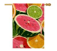 Bandiera estiva da giardino con frutta, bandiera colorata con anguria e agrumi, decorazione per la casa, bandiera da giardino in iuta su entrambi i lati, decorazione per esterni, 71 x 101 cm