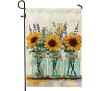 Bandiera estiva da giardino con girasole e lavanda, bandiera gialla floreale per la casa e per cortile, decorazione per prato all'aperto su entrambi i lati, vivace decorazione stagionale, ispirata