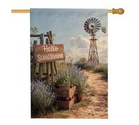 Bandiera estiva da giardino con lavanda, decorazione rustica per la casa, bandiera da giardino in iuta su entrambi i lati, decorazione per esterni, 71 x 101 cm