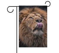 Bandiera estiva da giardino con leone che tira fuori la lingua, doppia faccia, 30,5 x 45,7 cm, bandiere da giardino primaverili e sole, decorazione per esterni