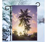Bandiera estiva da giardino con palme da 30,5 x 45,7 cm, double face, decorazione primaverile per casa, cortile stagionale per esterni, decorazione per vacanze all'aperto