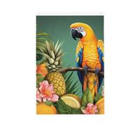 Bandiera estiva da giardino con pappagallo, ananas, uccello, benvenuto, 6 x 0,9 m, double face, non sbiadisce, per casa, cortile, cortile, cortile, prato, decorazione esterna