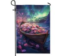 Bandiera estiva da giardino floreale, con fiori di peonia e pesche, decorazione per la casa e il giardino, design su entrambi i lati per la decorazione del prato esterno, 30,5 x 45,7 cm