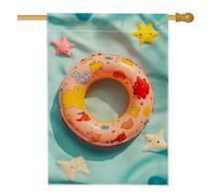 Bandiera estiva da giardino galleggiante per piscina, simpatica decorazione per la casa e per esterni, decorazione per esterni a doppia faccia, decorazione stagionale per prato, festa di vacanza