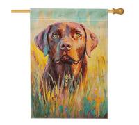 Bandiera estiva da giardino per cani, giallo e verde, striscione artistico per esterni, bandiera su entrambi i lati, decorazione per la casa per feste di vacanza, esposizione sul prato, 71 x 101 cm
