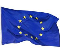 Bandiera Europa, 90 x 150 cm, resistente alle intemperie, con occhielli in ottone e doppia cucitura, resistente ai venti forti, colori vivaci su 100% poliestere, ideale per gli europei che presentano