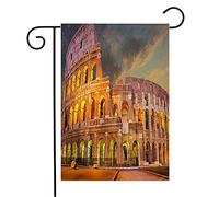 Bandiera Europe Palatine Coliseum Enlighted Hill Architecture Sunrise Rome Italy No Landmarks Parks Outdoor Prova Di Sbiadimento Striscione All'Aperto, Per Giardino, Balcone, 30x45cm