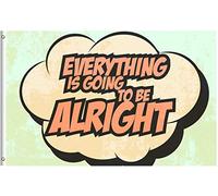 Bandiera Everything Is Going To Be Alright Retro Quotes Saying Bandiera Della Brezza 2 Occhielli Metallici Prova Di Sbiadimento Striscione All'Aperto, Per Giardino, Eventi, 90x150cm