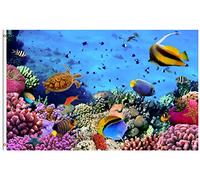 Bandiera Exotic Blue Summer Sea Turtle Underwater Life Of A Coral Reef Fish Bandiera Di Benvenuto Tessuto Da Esterno Colori Vivaci Striscione All'Aperto, Per Giardino, Feste Strada, 90x150cm