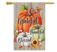 Bandiera Fall Grateful Thankful Blessed Pumpkin Sunflower Bandiera