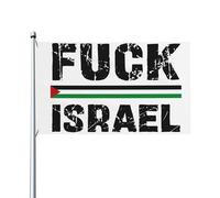 Bandiera "Fanculo Israele, libera la Palestina, salva Gaza", 3x5 piedi, decorazione per esterni e interni, striscione per processione con 2 occhielli