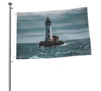 Bandiera faro oceano 2x3 piedi per interni con occhielli, bandiera da giardino bifacciale, grande, cartello, bandiere da cortile, casa, per decorazioni da parete esterne, poster da appendere.