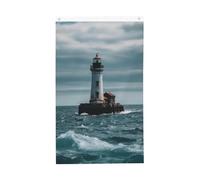 Bandiera faro oceano 3x5 piedi per interni con occhielli, verticale, doppia faccia, da giardino, da appendere alla parete, poster, grande striscione, cartello, bandiere per esterni