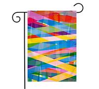 Bandiera Fashion Multicolor Digital Transparent Bold Media Stripe Dimensional Files Stagione Bandiera Rinforzata Decorazione Striscione All'Aperto, Per Feste Estive, Giardino, 30x45cm