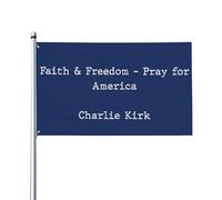 Bandiera "Fede Libertà Prega per l'America" di Charlie Kirk, 3x5, per esterni, bifacciale, popolare, per feste, 3x5 pi