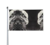 Bandiera festiva double-face con aquila bianca e nera stampata con occhielli, adatta per decorazioni per la casa e l'esterno