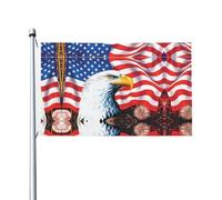 Bandiera festiva double-face con aquila calva stampata con occhielli, adatta per decorazioni per la casa e l'esterno