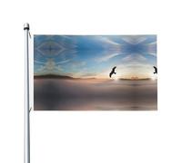 Bandiera festiva double-face con aquila montagna stampata con occhielli, adatta per decorazioni per la casa e l'esterno