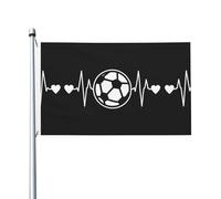 Bandiera festiva double-face con stampa "I Love Soccer ", con occhielli, adatta per decorazioni per la casa e l'esterno