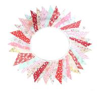 Bandiera Festoni per cotone 10m 36 Triangoli per decorazione Feste(Mixed Colors)