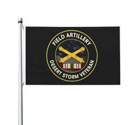 Bandiera Field Artillery Desert Storm Veteran with Bandiere 90X150cm | con Occhielli Flag Resistente Bandiera per Esterno All'aperto Interno Service Ribbon