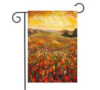 Bandiera Field Red Decoration Oil Poppies Outdoors Sunset Stunning Spring Flowers Parks Outdoor Prova Di Sbiadimento Stagione Bandiera, Per Giardino, Eventi, 30x45cm