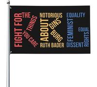 Bandiera Fight For The Things You Care About Notorious Rbg Feminist Bandiera Di Benvenuto Rinforzata Tessuto Da Esterno Striscione All'Aperto, Per Eventi, Balcone, 90x150cm