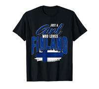 Bandiera Finlandese Solo Una Ragazza Che Ama La Finlandia Maglietta