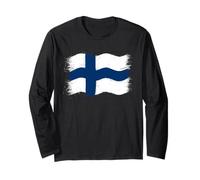 Bandiera Finlandia di Giorno Finlandia o Orgoglio Finlandese Maglia a Manica