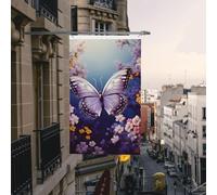 Bandiera floreale a farfalla 3 x 1,5 m bandiere da giardino all'aperto bandiere per la casa durevoli con occhielli bandiere decorative da cortile grande banner per feste interne esterne decorazioni