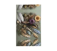 Bandiera floreale con piume. Bandiera decorativa per esterni 0,9 x 1,5 m, striscione verticale in poliestere. Adatto per l'uso come decorazione esterna