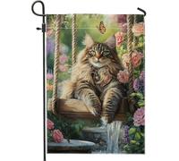 Bandiera floreale da giardino, altalena colorata per esterni, decorazione per la casa primaverile ed estate, bandiera da cortile su entrambi i lati, striscione da giardino per feste di vacanza 30,5 x